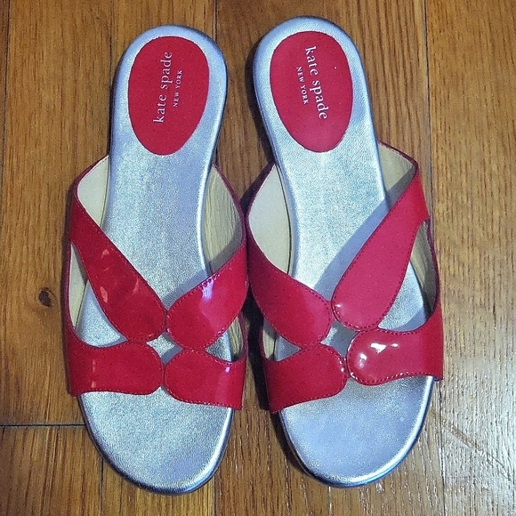 Kate Spade Red Patent Leather Cut-out Sandals! - Picture 7 of 9